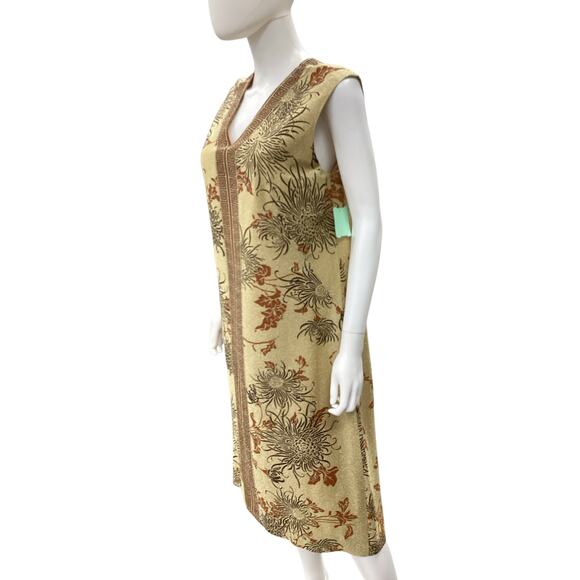 Vintage Alfred Shaheen 2Piece Set Dress+Cover Up Women’s SZ XL/ 1X Metallic Gold - Picture 6 of 9